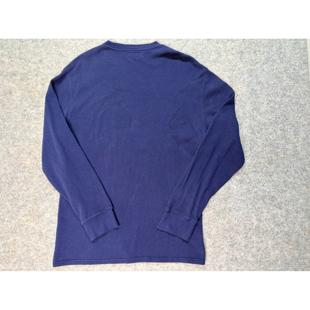 Polo Ralph Lauren Mens XL Blue Long Sleeve Cotton Thermal Waffle Knit‎ Shirt Top